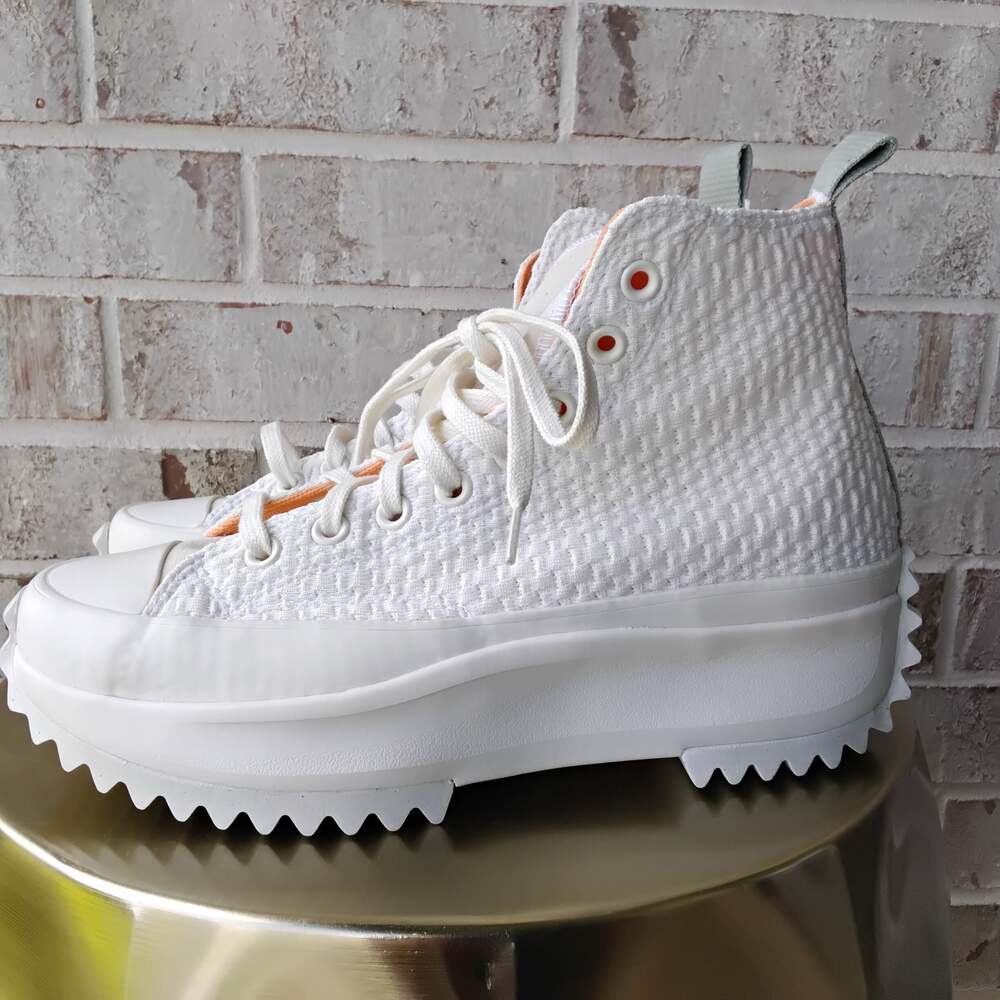 Converse Run Star Hike Platform High-Top Sneakers White/Orange